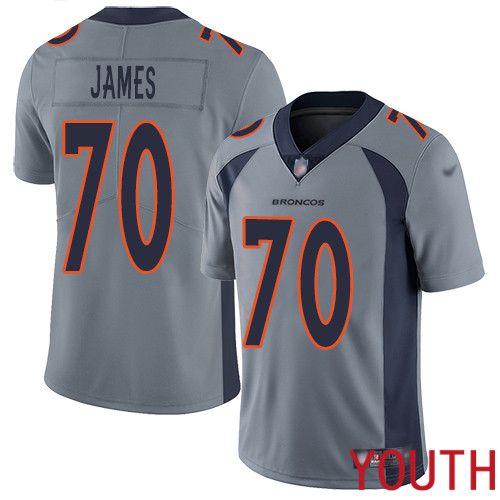 Youth Denver Broncos #70 Ja Wuan James Limited Silver Inverted Legend Football NFL Jersey